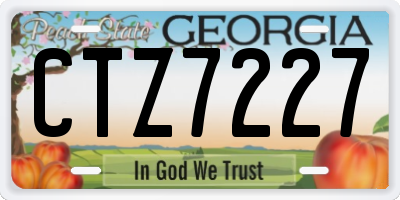 GA license plate CTZ7227