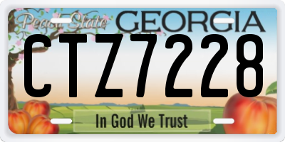 GA license plate CTZ7228