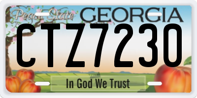 GA license plate CTZ7230
