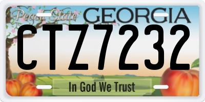 GA license plate CTZ7232