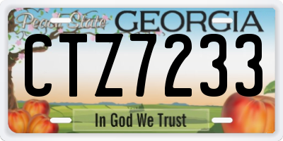 GA license plate CTZ7233