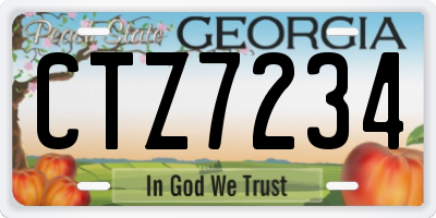 GA license plate CTZ7234