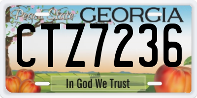 GA license plate CTZ7236