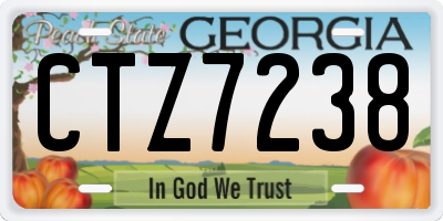 GA license plate CTZ7238