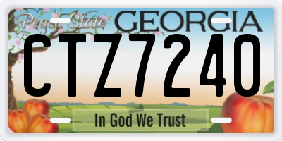 GA license plate CTZ7240