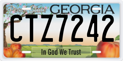 GA license plate CTZ7242