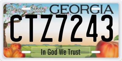 GA license plate CTZ7243