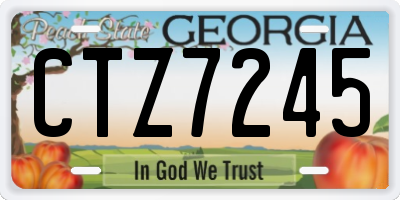 GA license plate CTZ7245