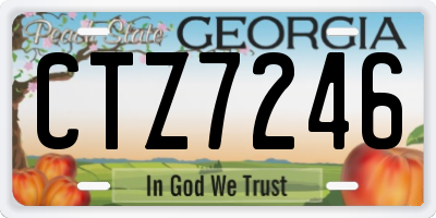 GA license plate CTZ7246