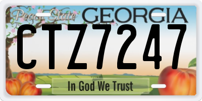 GA license plate CTZ7247