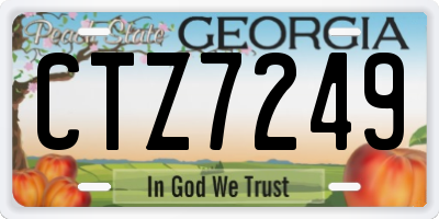 GA license plate CTZ7249
