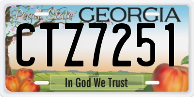 GA license plate CTZ7251