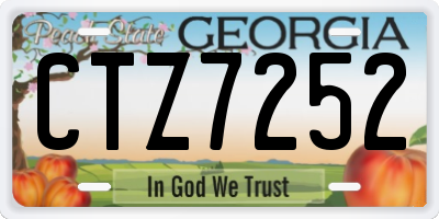 GA license plate CTZ7252