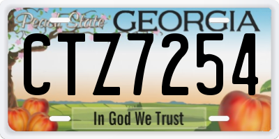 GA license plate CTZ7254