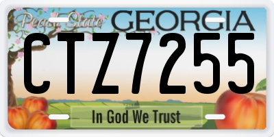 GA license plate CTZ7255