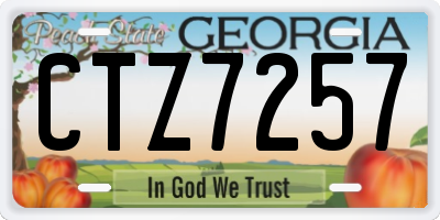 GA license plate CTZ7257