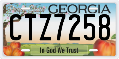 GA license plate CTZ7258