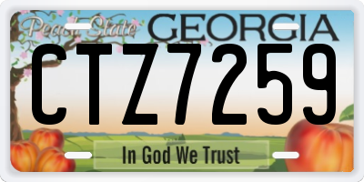 GA license plate CTZ7259