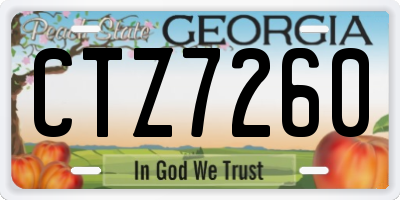 GA license plate CTZ7260