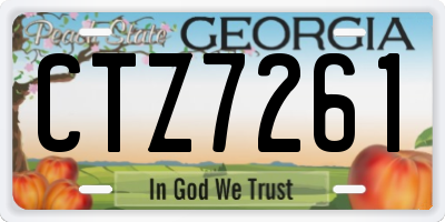 GA license plate CTZ7261