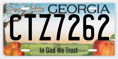 GA license plate CTZ7262