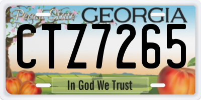 GA license plate CTZ7265