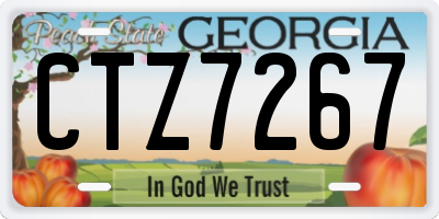 GA license plate CTZ7267