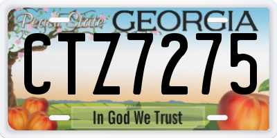 GA license plate CTZ7275