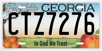 GA license plate CTZ7276