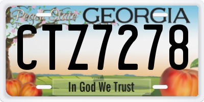 GA license plate CTZ7278