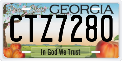 GA license plate CTZ7280