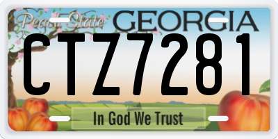 GA license plate CTZ7281