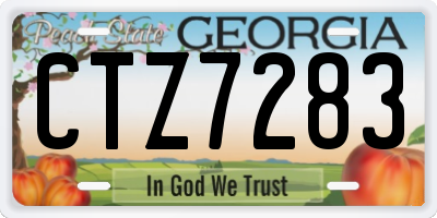 GA license plate CTZ7283