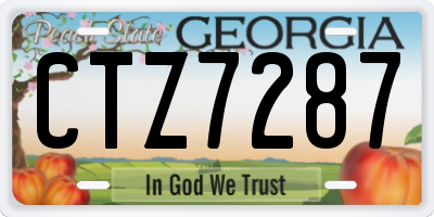 GA license plate CTZ7287