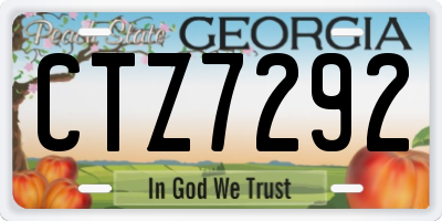 GA license plate CTZ7292