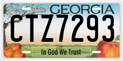 GA license plate CTZ7293