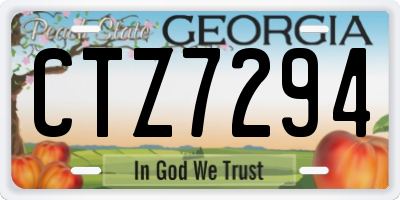 GA license plate CTZ7294