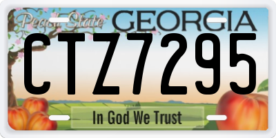 GA license plate CTZ7295