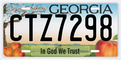 GA license plate CTZ7298