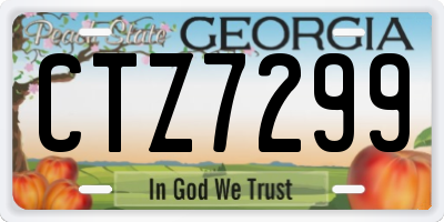 GA license plate CTZ7299