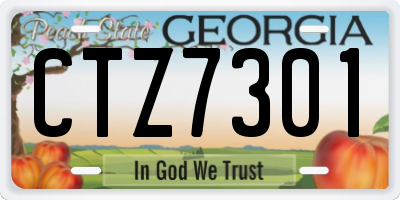GA license plate CTZ7301