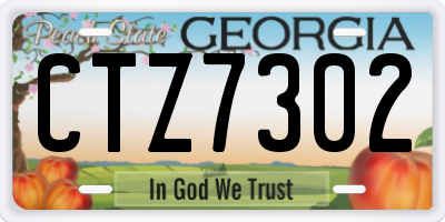 GA license plate CTZ7302