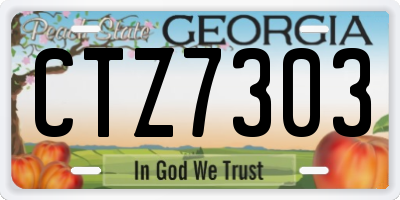 GA license plate CTZ7303