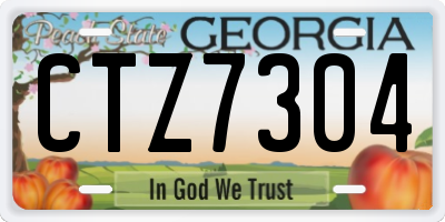 GA license plate CTZ7304