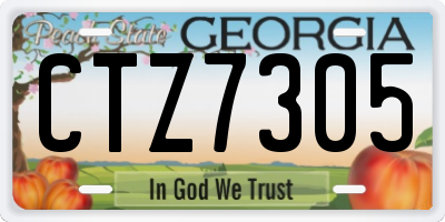 GA license plate CTZ7305