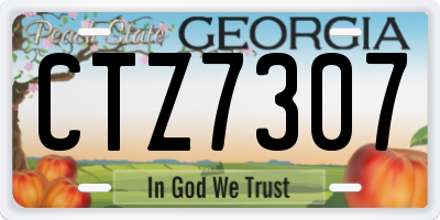 GA license plate CTZ7307