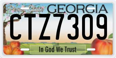 GA license plate CTZ7309