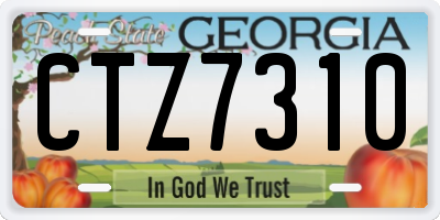 GA license plate CTZ7310
