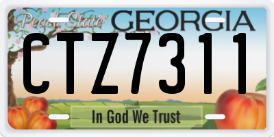 GA license plate CTZ7311