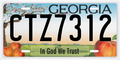 GA license plate CTZ7312
